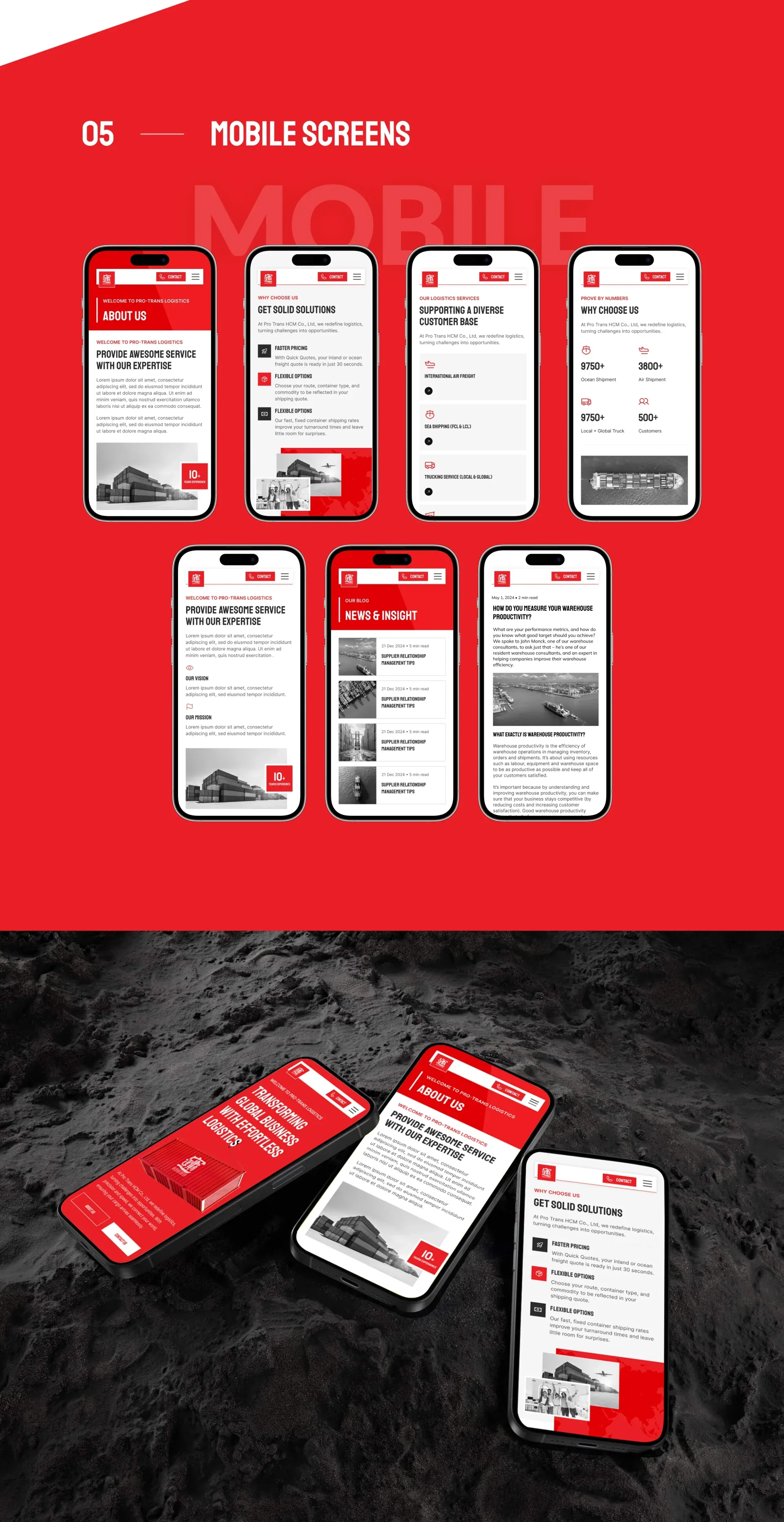 Design solutions 4 - Webste design & develop Protrans Logicstic UXUI Product Designer Nguyen Tan Toan