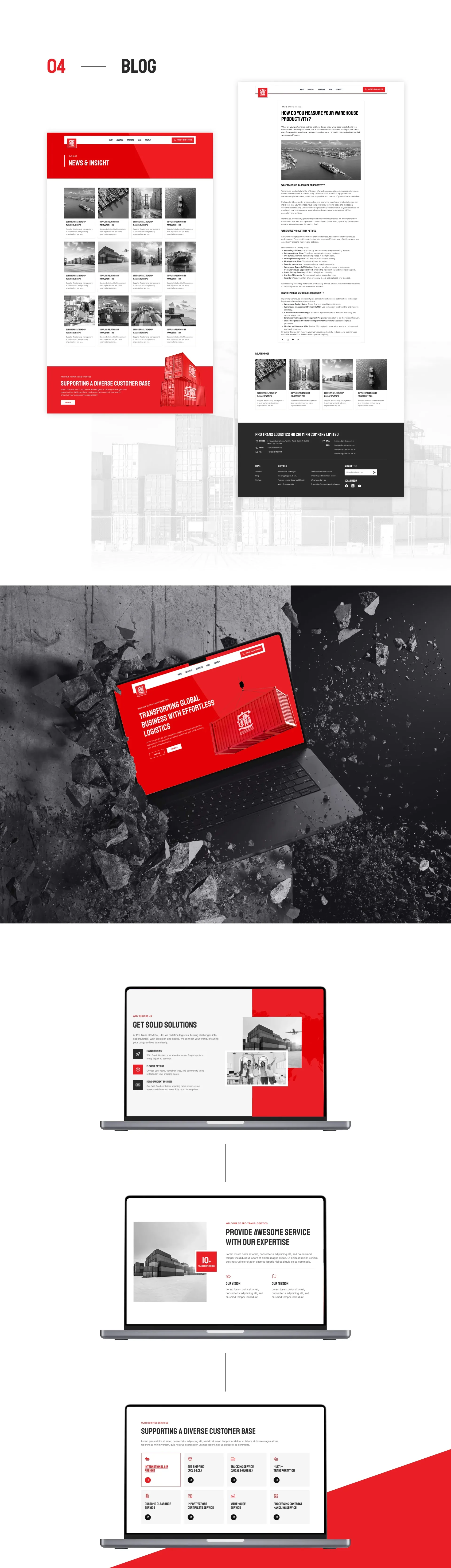 Design solutions 3 - Webste design & develop Protrans Logicstic UXUI Product Designer Nguyen Tan Toan