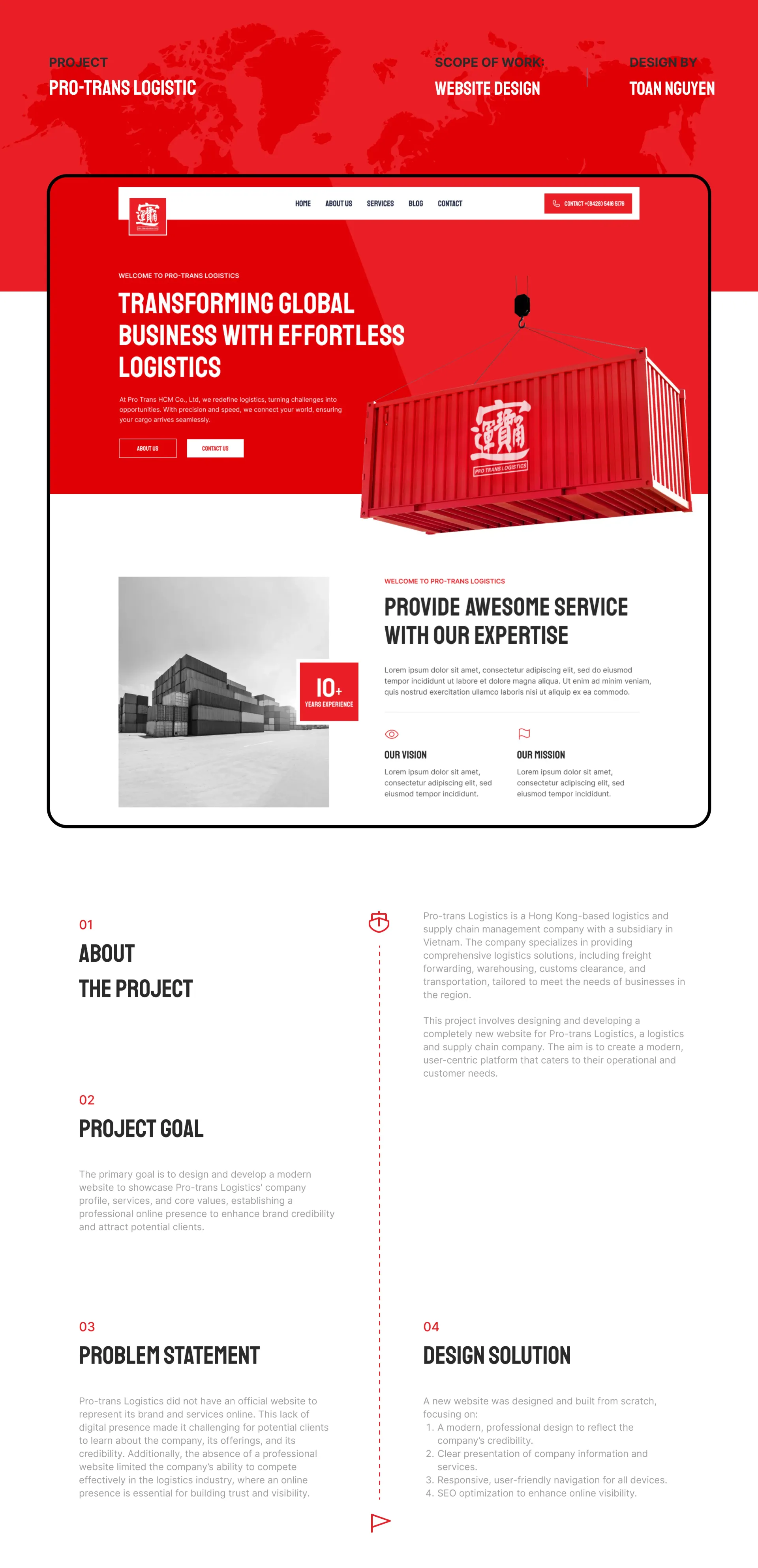 Project Overview - Webste design & develop Protrans Logicstic UXUI Product Designer Nguyen Tan Toan